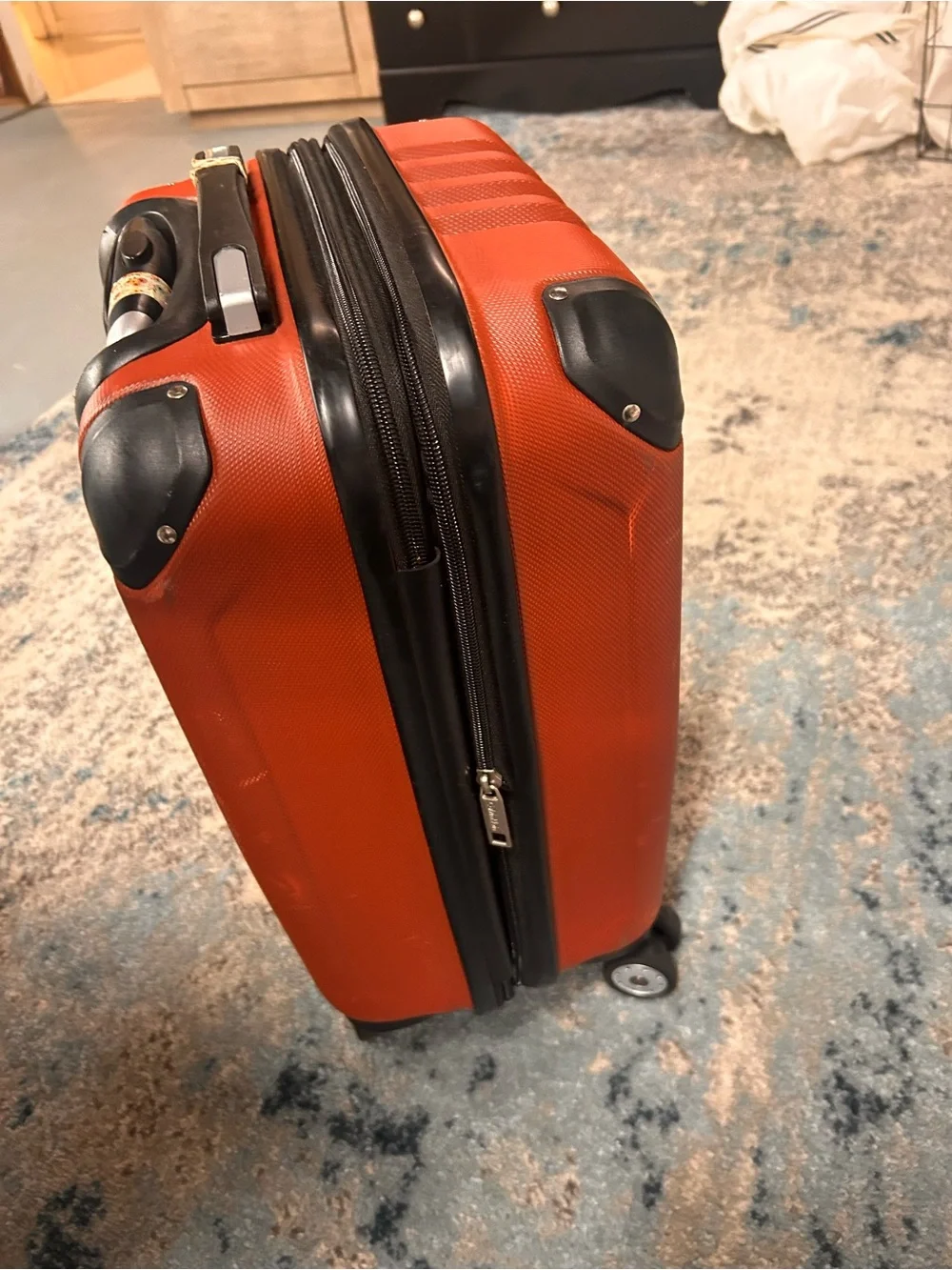 Calvin Klein Orange Textured Hardside Carry-On Spinner